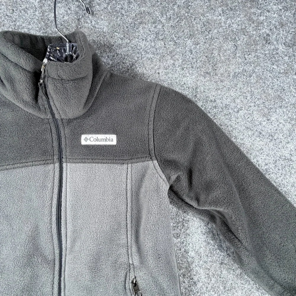 Columbia Steens Mountain II Fleece Jacket Boy's XS Gray Black Lightweight Zip Up